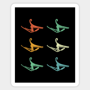 Guitar Capo Retro Theme Sticker